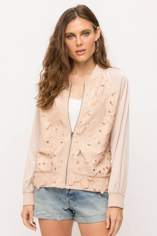 In Bloom Lace Bomber Jacket