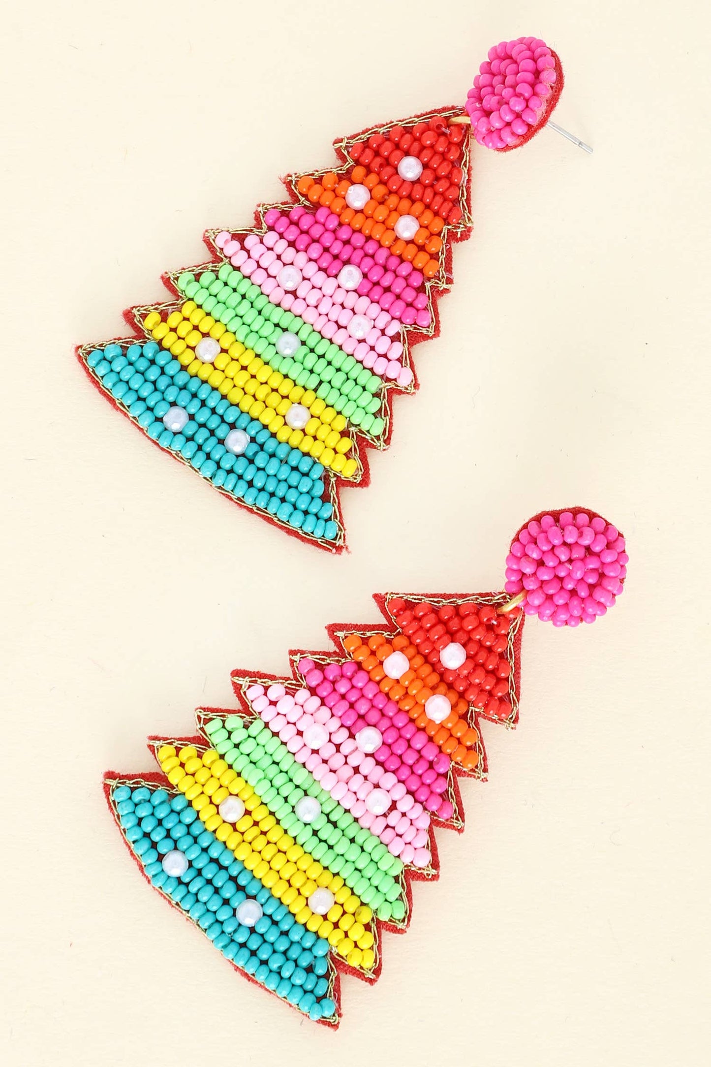 Rainbow Christmas Tree Earrings