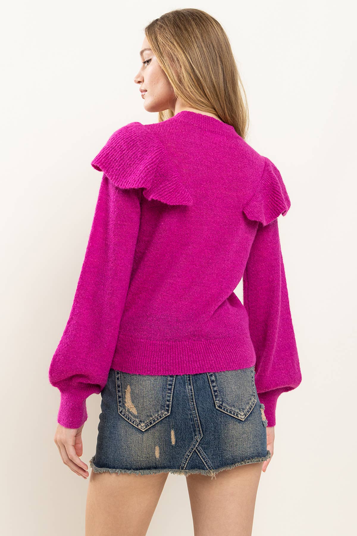 Berry Bliss Ruffle Sweater