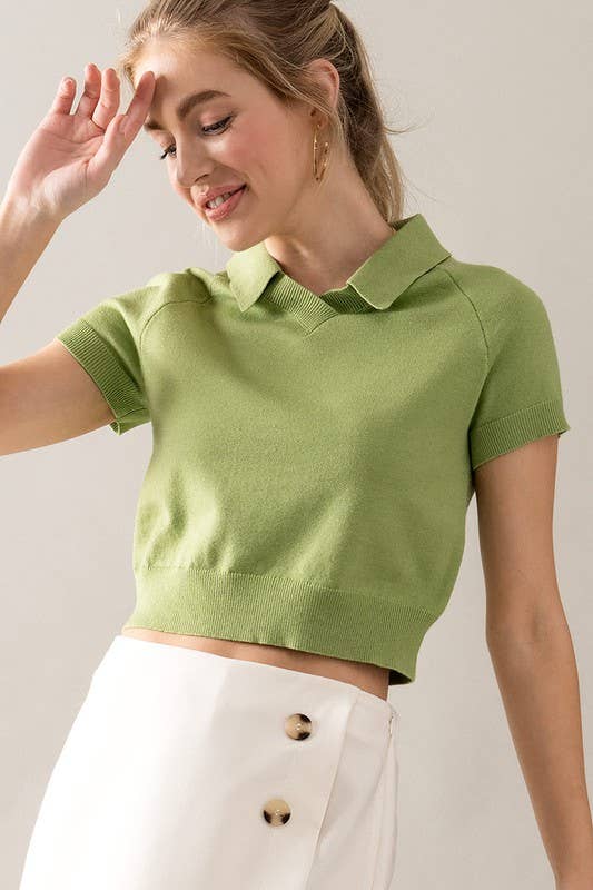 Cropped Polo Shirt