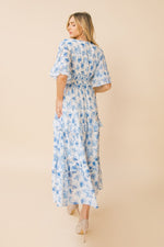 Blue Printed Dress - Boutique à la mode