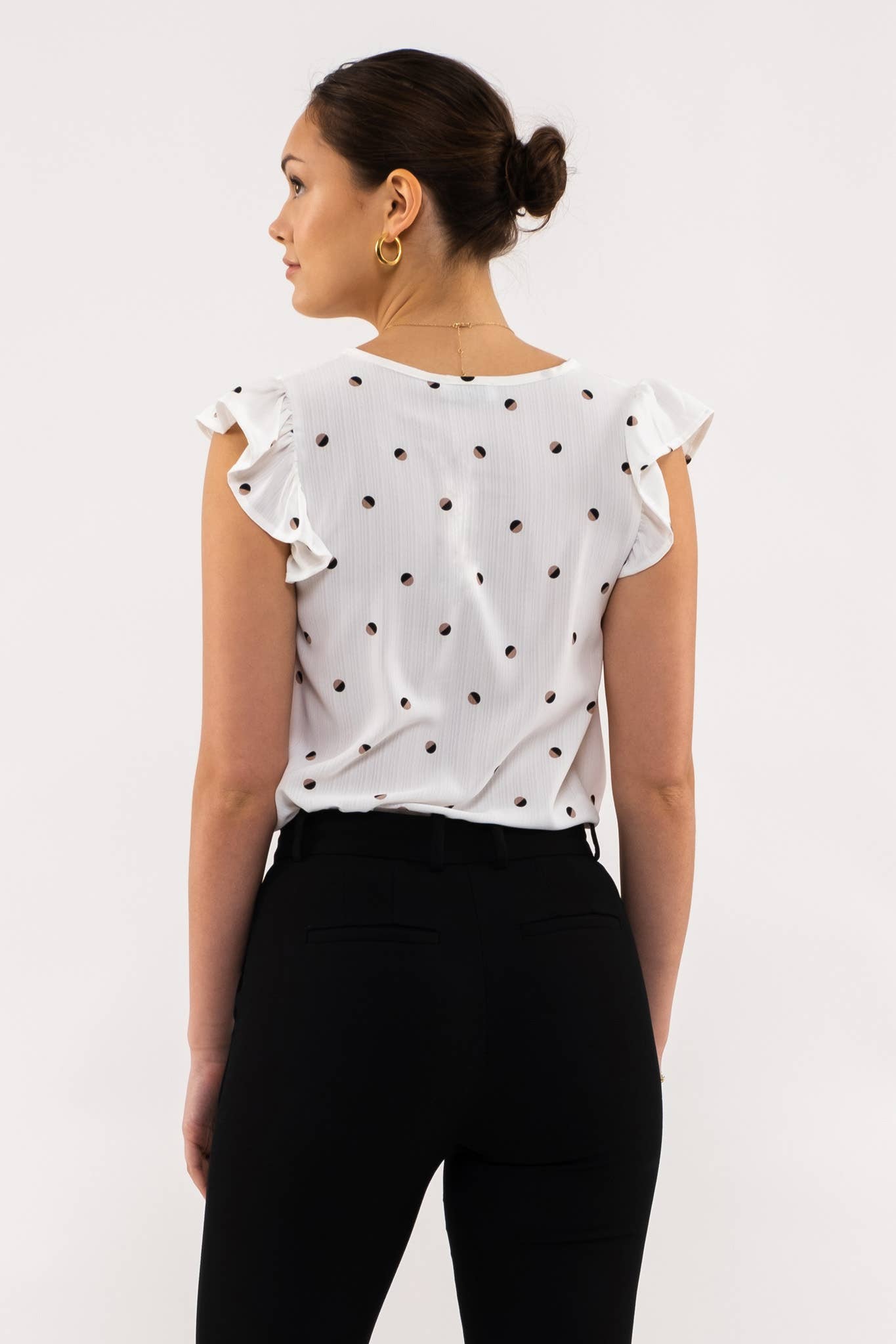 Two Tone Polka Dot Top