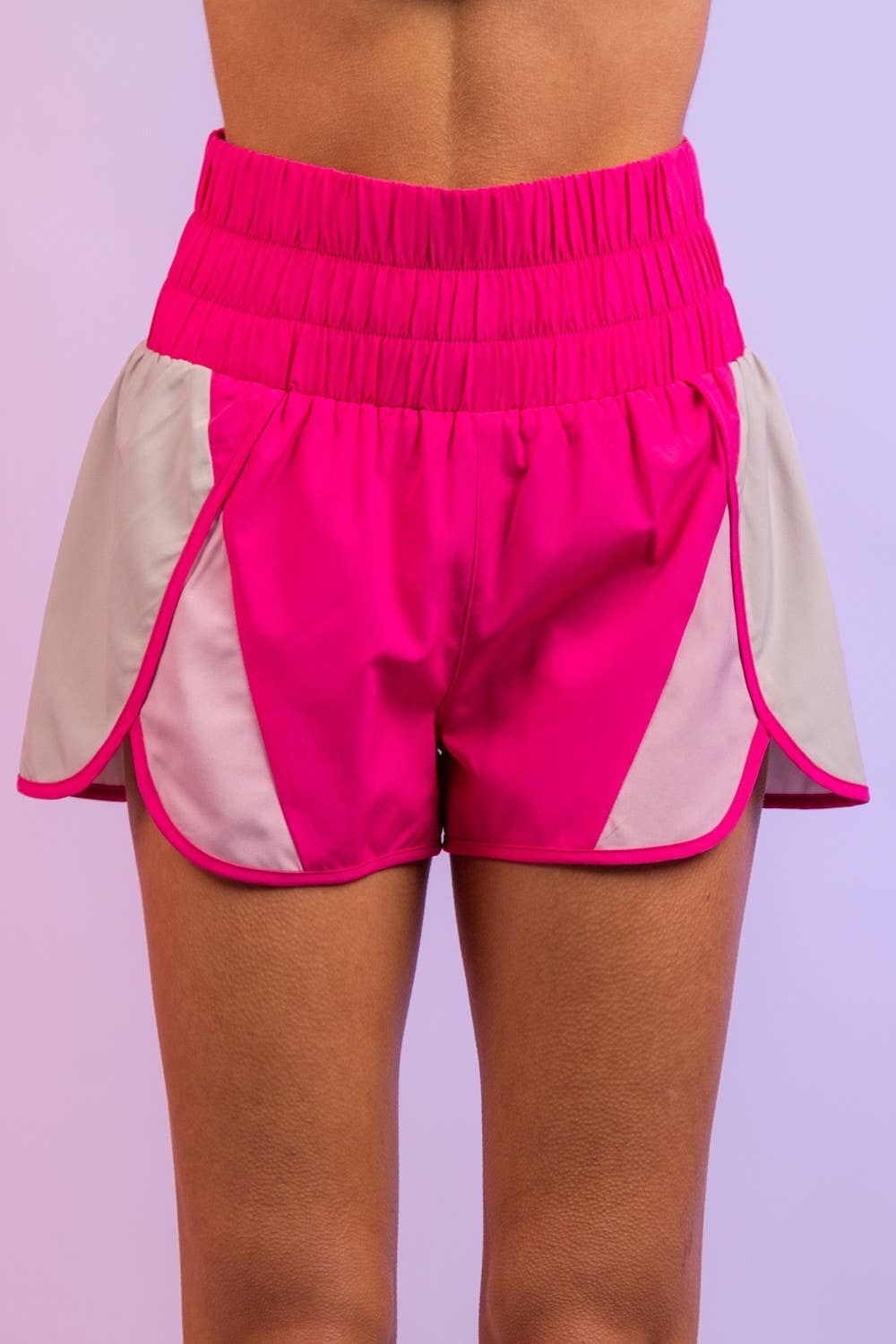 Pink Colorblock Active Shorts