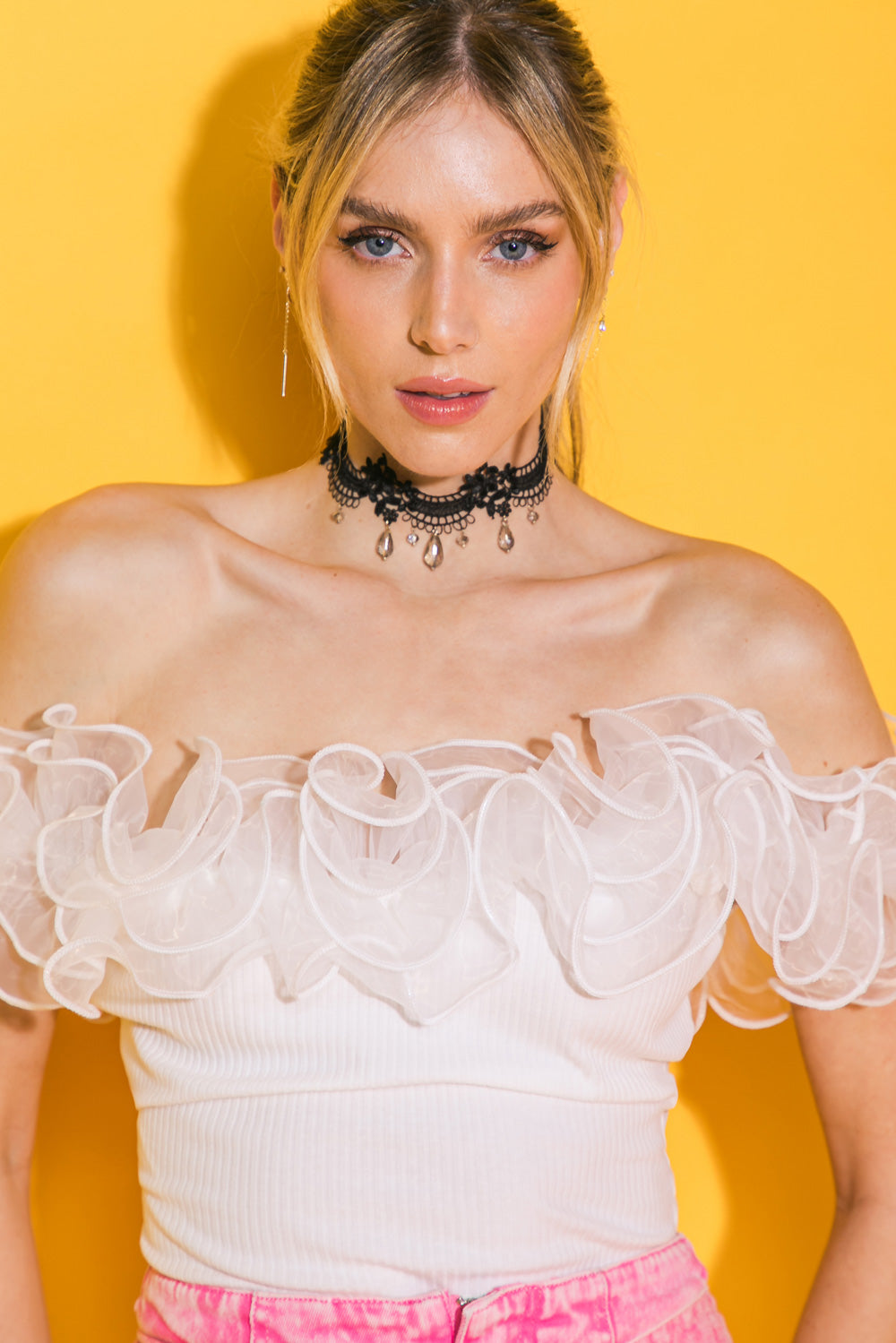 Organza Ruffle Bodysuit