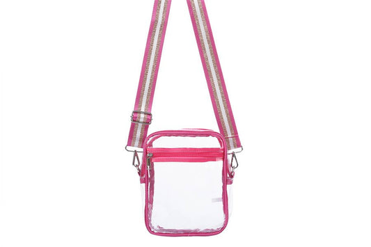 Clear Bag with Pink Strap