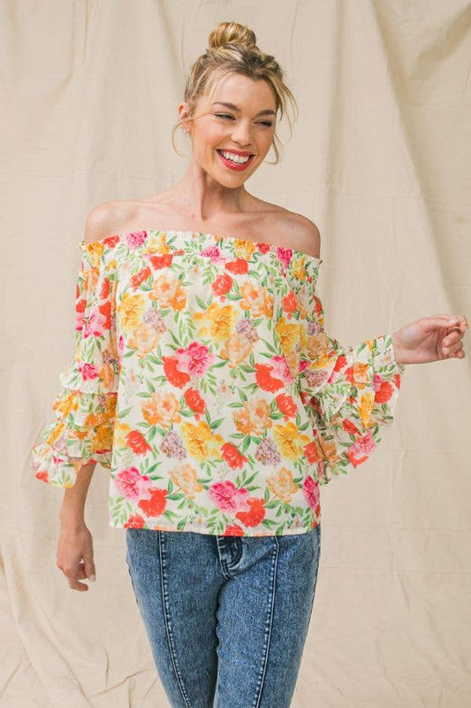 In Bloom Off the Shoulder Top