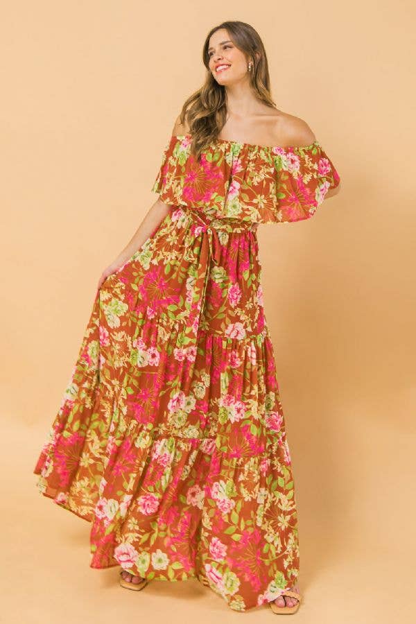 Falling for You Floral Maxi Dress